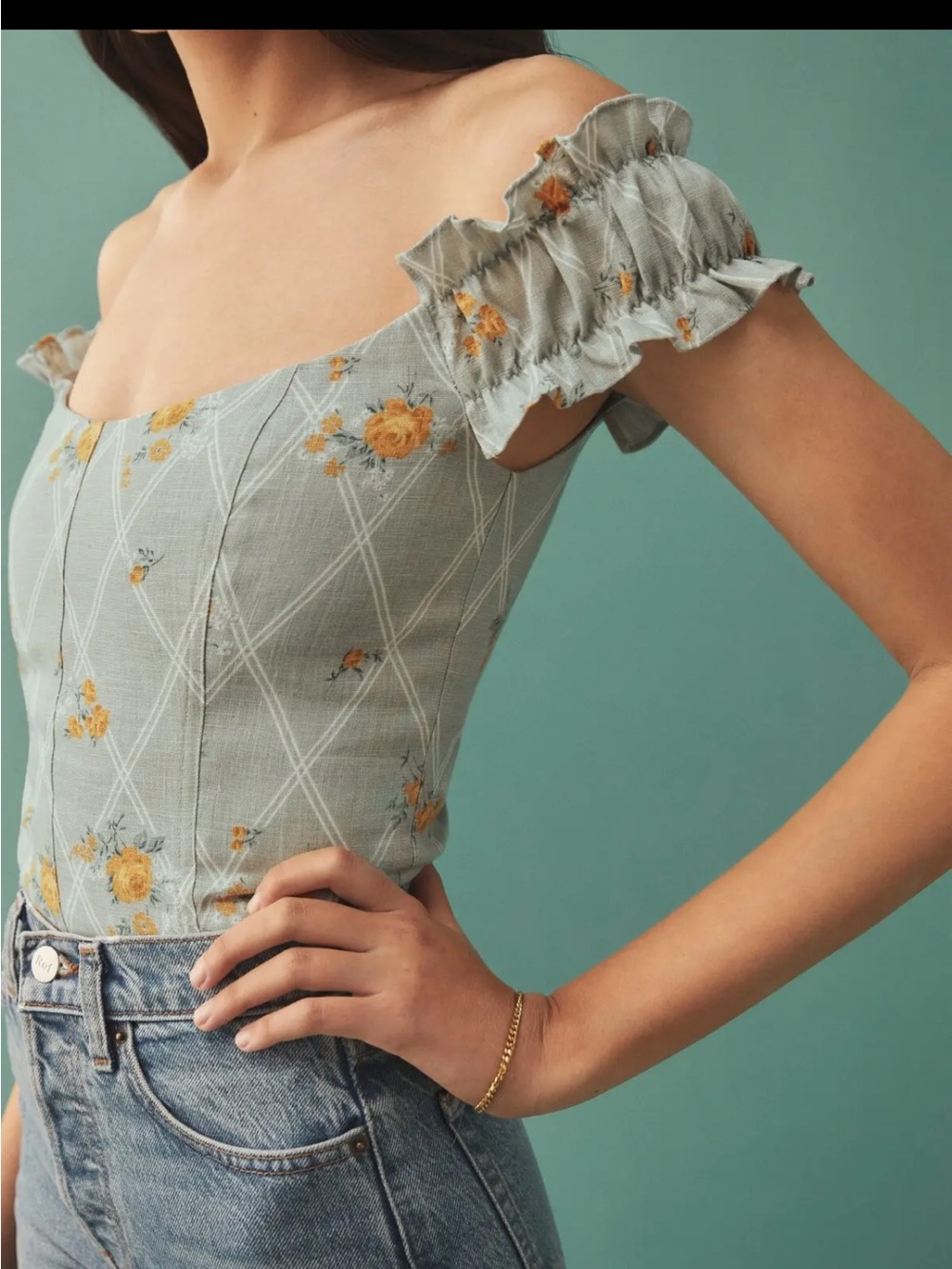Reformation Women’s Alcove 100% Linen Top in Celia Colorway Size 0 - Picture 7 of 10